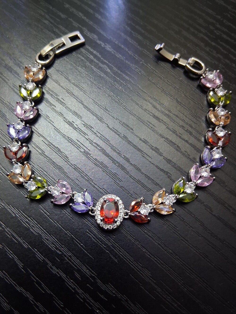 Multicolor Tennis Silver Bracelet